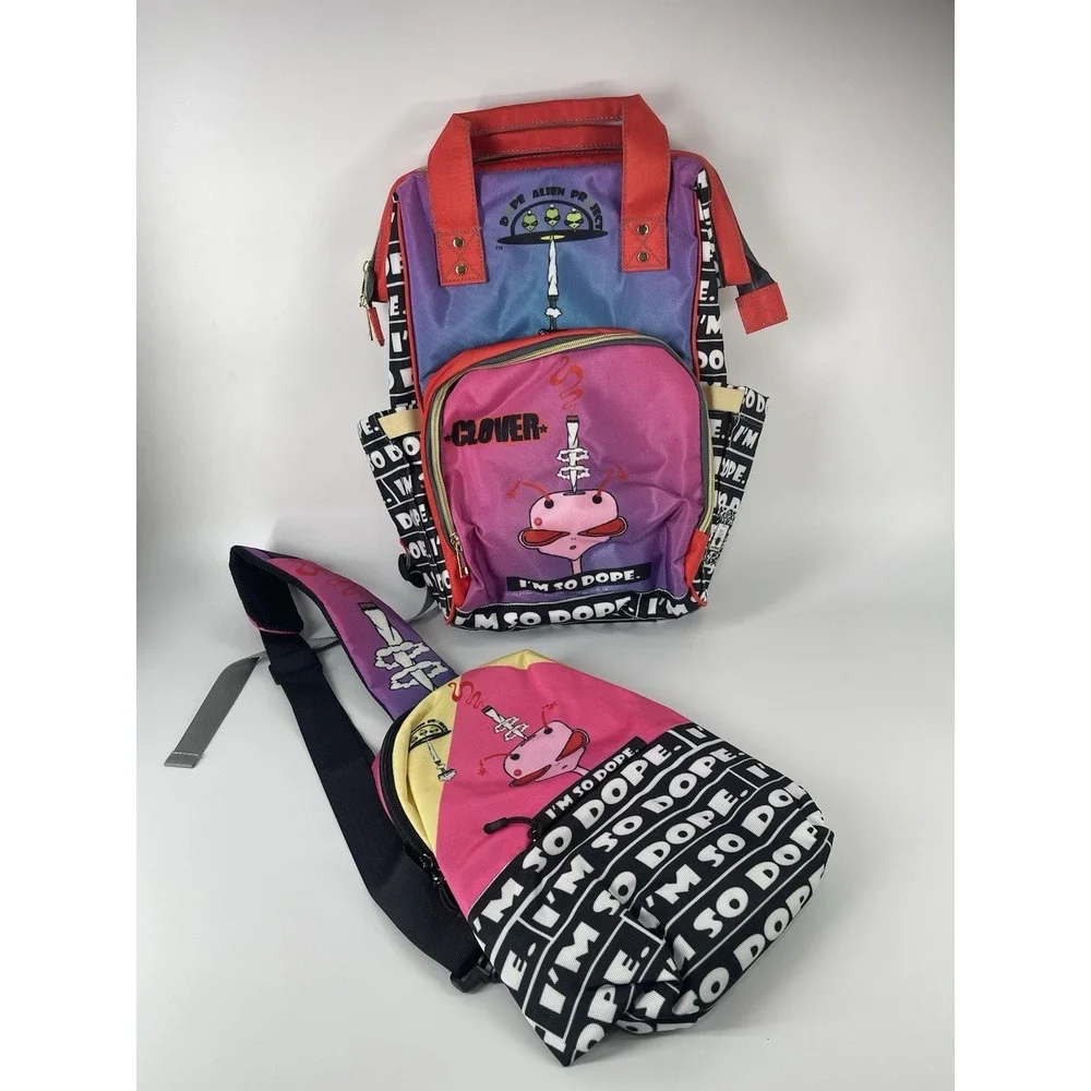 Weedhead Clover I'm So Dope Diaper Bag Backpack & Sling Bag NWOT Rare Set